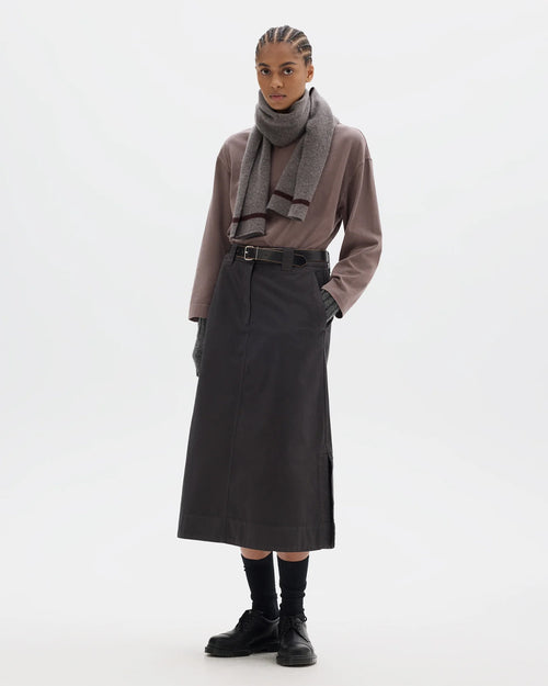 MHL SIDE VENT SKIRT / COCOA