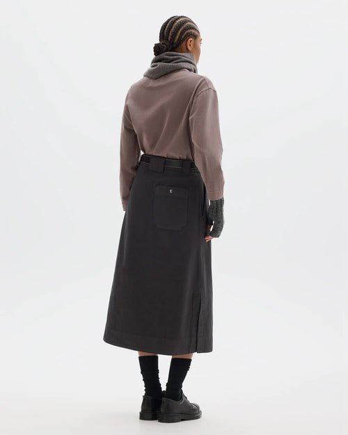 MHL SIDE VENT SKIRT / COCOA