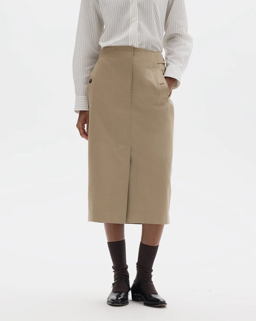 TRENCH POCKET SKIRT / STONE