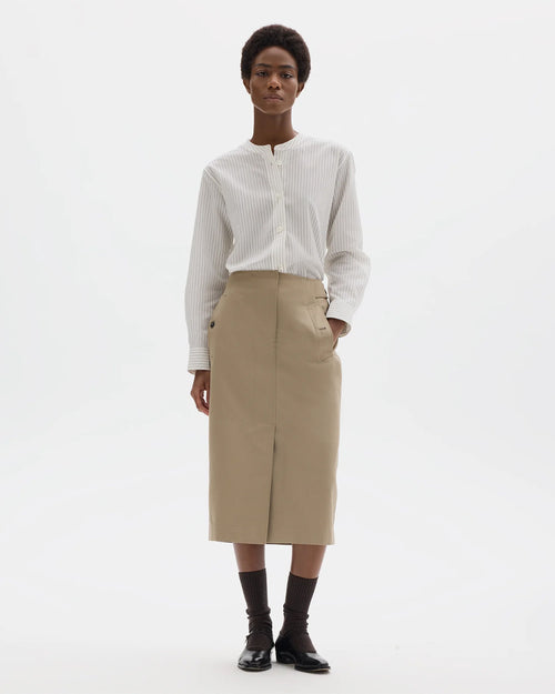 TRENCH POCKET SKIRT / STONE