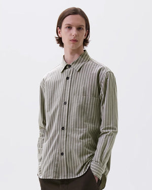 MHL BASIC SHIRT / FOREST STRIPE