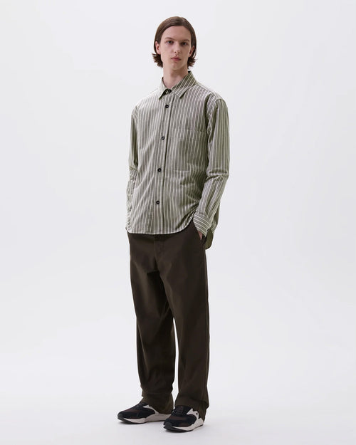 MHL BASIC SHIRT / FOREST STRIPE