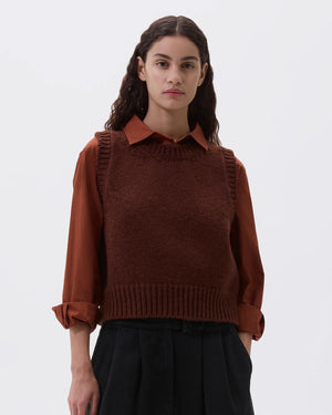 MHL CHUNKY CREW NECK SLIPOVER / RUST BROWN