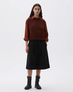 MHL CHUNKY CREW NECK SLIPOVER / RUST BROWN