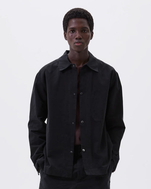 MHL CHORE COTTON SHIRT / BLACK