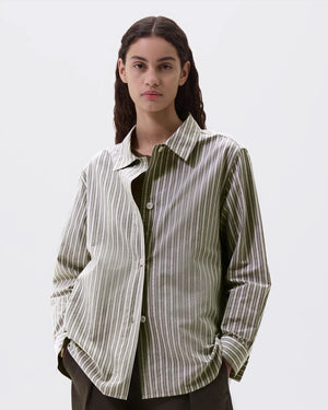 MHL LONGLINE SHIRT / GREY STRIPE