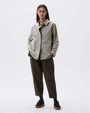 MHL LONGLINE SHIRT / GREY STRIPE