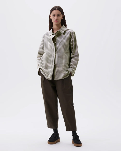 MHL LONGLINE SHIRT / GREY STRIPE