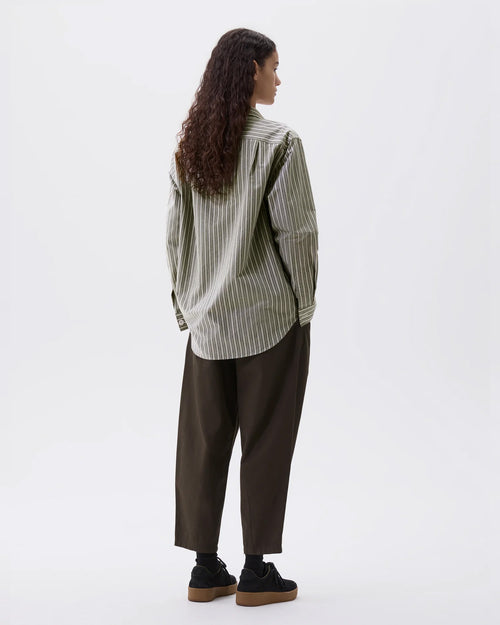 MHL LONGLINE SHIRT / GREY STRIPE