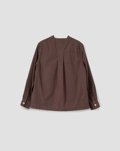 MHL BUTTON THROUGH COLLARLESS SHIRT / GRAPE