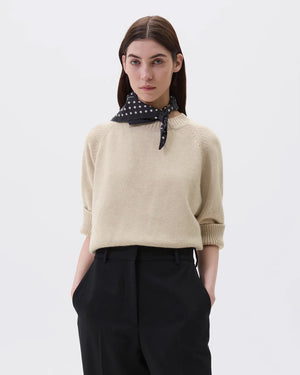 SHORT SLEEVE CHUNKY CREW NECK / NATURAL