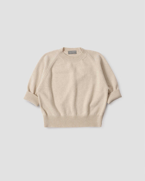 SHORT SLEEVE CHUNKY CREW NECK / NATURAL