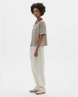 MHL BOXY POLO / BROWN / WHITE