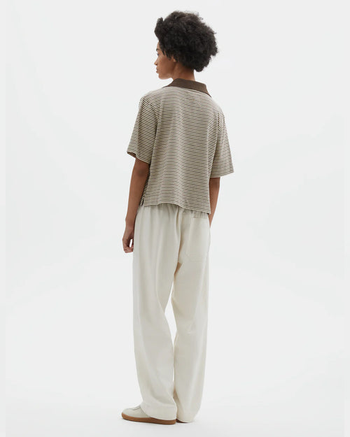 MHL BOXY POLO / BROWN / WHITE