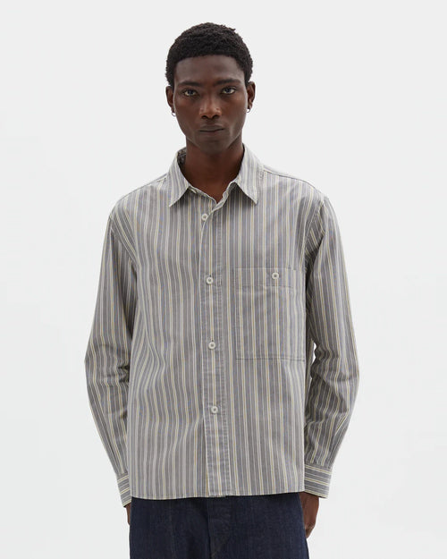 MHL OVERALL SHIRT / OFF WHITE / GREY / ZEST