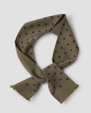 POLKA DOT TIE SCARF / DARK STONE / BLACK