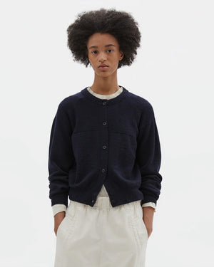 MHL TEXTURED CARDIGAN / DARKEST NAVY