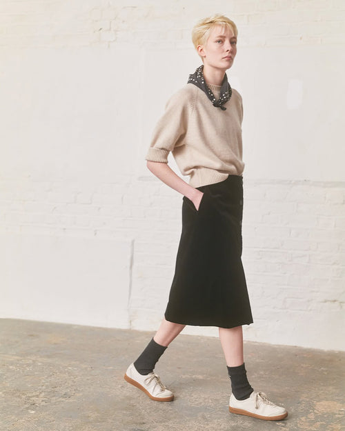 SHORT SLEEVE CHUNKY CREW NECK / NATURAL