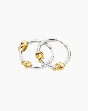 LUCY WILLIAMS KNOT SMALL HOOP EARRINGS / MIXED