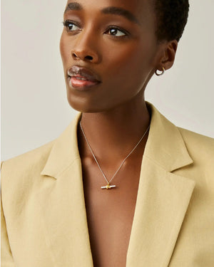 LUCY WILLIAMS T-BAR KNOT PENDANT NECKLACE / MIXED