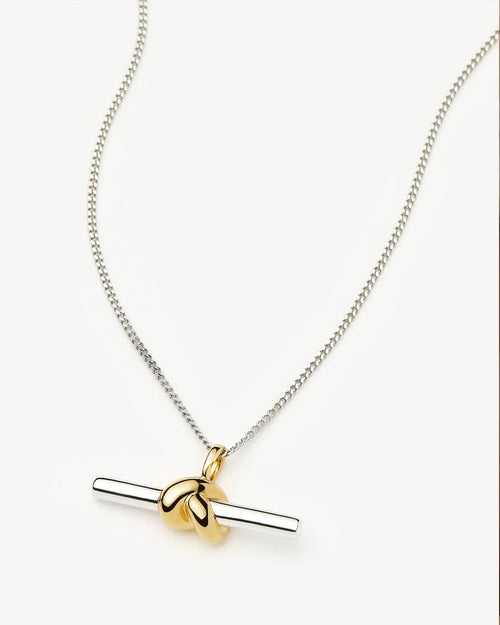 LUCY WILLIAMS T-BAR KNOT PENDANT NECKLACE / MIXED