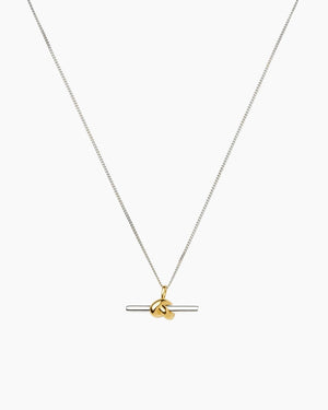 LUCY WILLIAMS T-BAR KNOT PENDANT NECKLACE / MIXED