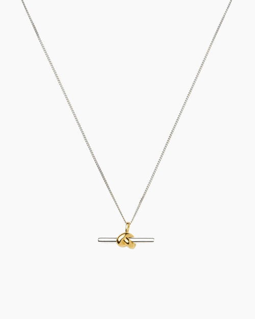 LUCY WILLIAMS T-BAR KNOT PENDANT NECKLACE / MIXED