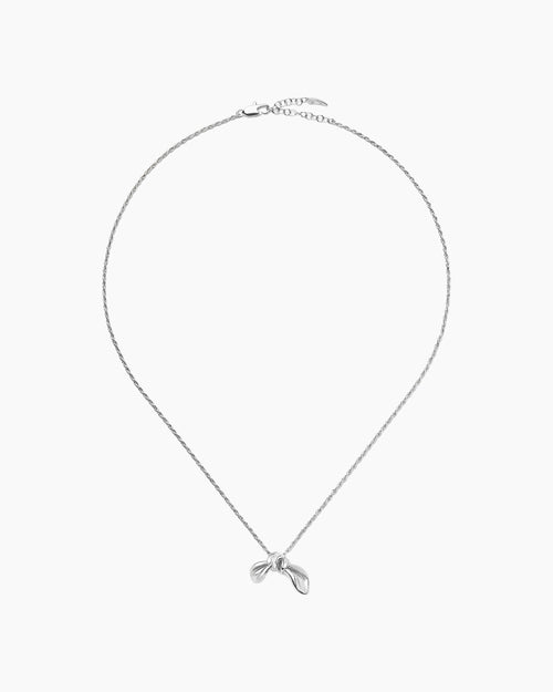 MARK GONG BOW PENDANT NECKLACE / SILVER
