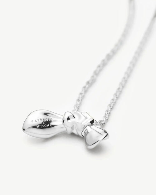 MARK GONG BOW PENDANT NECKLACE / SILVER