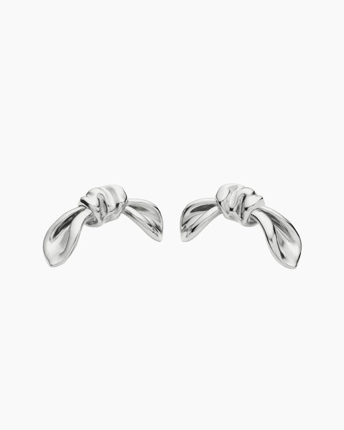 MARK GONG BOW OVERSIZED STUD EARRINGS / SILVER