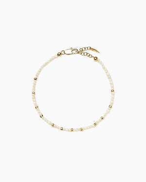MICRO PEARL BEADED BRACELET / GOLD