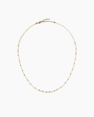 MICRO PEARL BEADED NECKLACE / GOLD