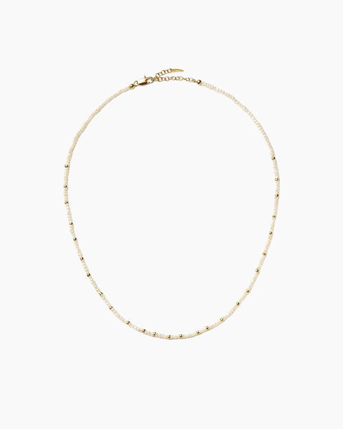 MICRO PEARL BEADED NECKLACE / GOLD