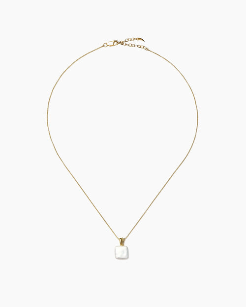 SQUARE PEARL BAYA PENDANT NECKLACE / GOLD