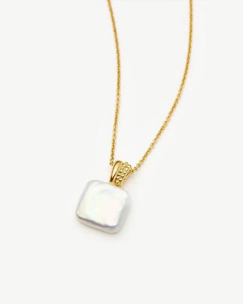 SQUARE PEARL BAYA PENDANT NECKLACE / GOLD