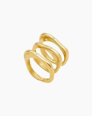 HARRIS REED SELF-LOVE STACKING RINGS / GOLD