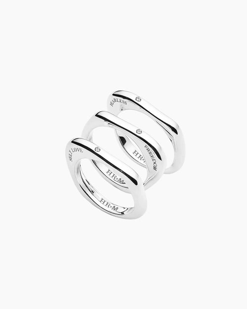 HARRIS REED SELF-LOVE STACKING RINGS / SILVER