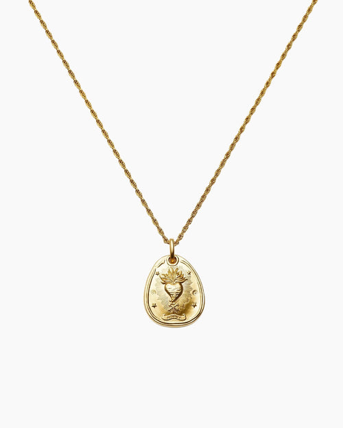 THE HEART TALISMAN ROPE CHAIN NECKLACE / GOLD