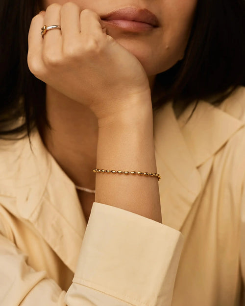 MOLTEN OLIVE CHAIN BRACELET / GOLD