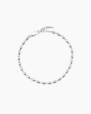 MOLTEN OLIVE CHAIN BRACELET / SILVER