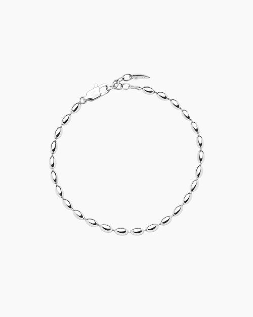MOLTEN OLIVE CHAIN BRACELET / SILVER
