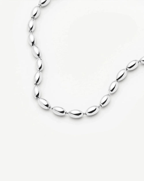 MOLTEN OLIVE CHAIN BRACELET / SILVER