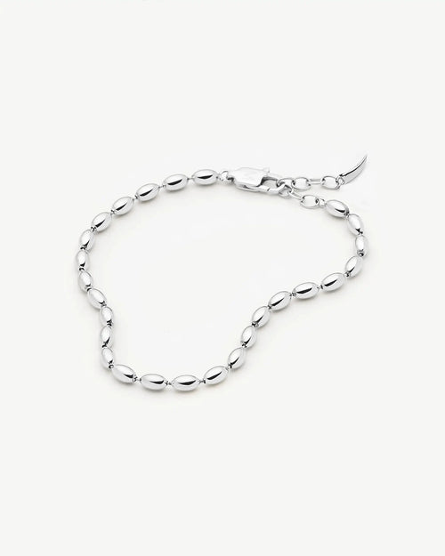 MOLTEN OLIVE CHAIN BRACELET / SILVER