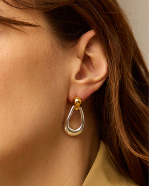 MOLTEN TEARDROP STATEMENT STUD EARRINGS / MIXED