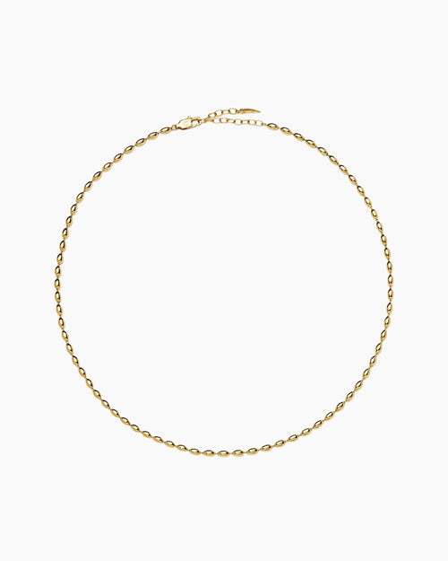 MOLTEN OLIVE CHAIN NECKLACE / GOLD