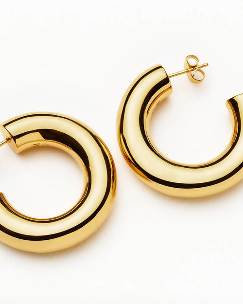 CHUBBY LARGE HOOP EARRINGS / GOLD