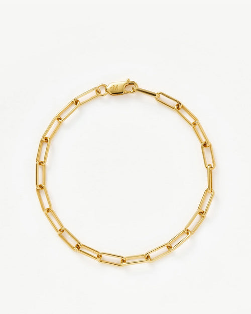 CLASSIC MINI PAPERCLIP CHAIN BRACELET / GOLD