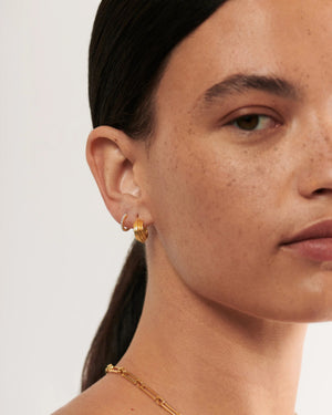 LUCY WILLIAMS SMALL RIDGE HOOP EARRINGS / GOLD