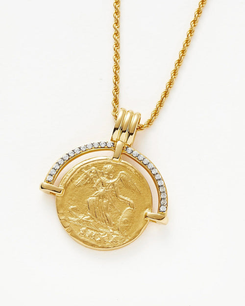 LUCY WILLIAMS FORTUNA ARC COIN NECKLACE / GOLD