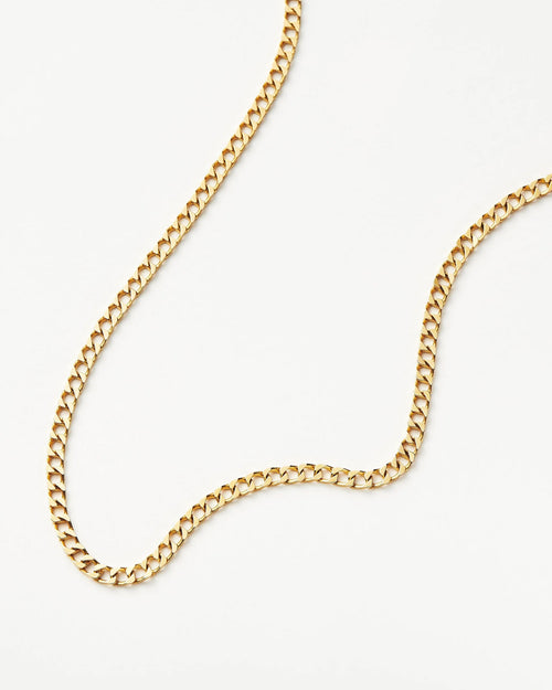 LUCY WILLIAMS FLAT CURB CHAIN NECKLACE / GOLD